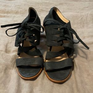 Frye Navy Blue Lace Up Booties